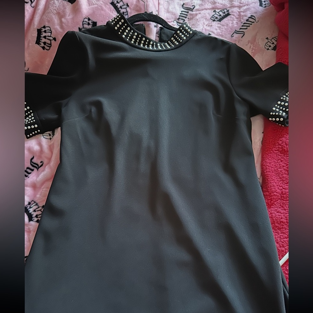 Black Dress with Studded Details Karl Lagerfeld